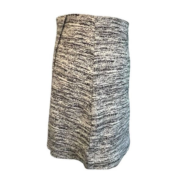 Halogen Asymmetric Mini Skirt Heather Black White Knit Print Pattern XXS - Picture 2 of 6